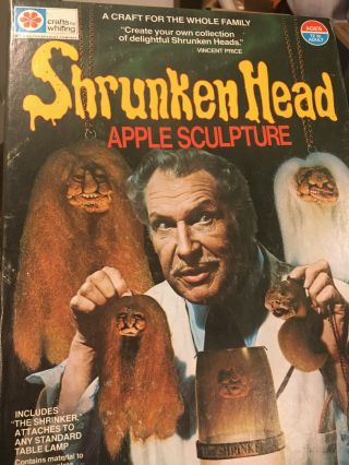 Vintage 70s Vincent Price Shrunken Head Apple Sculpture