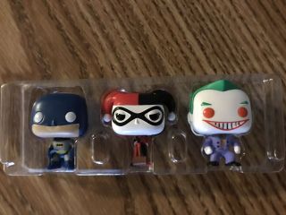 Set Of 3 Mini Funko Pop Figures - Batman Joker & Harley Quinn