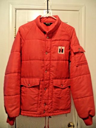 Vtg Swingster Mens S Red Case Ih International Harvester Satin Red Jacket Coat