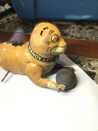 Vintage Marx Sandy Little Orphan Annie’s Dog Tin Wind Up - For Repair 3