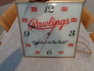 Vintage Rawlings Sporting Goods Clock 1960 
