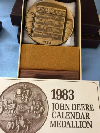 John Deere Calendar Medallion 1983 W/box