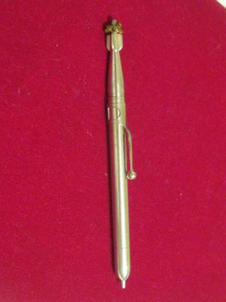 Vintage Submarine Torpedo Shaped Silver - Tone Mechanical Pencil W/clip