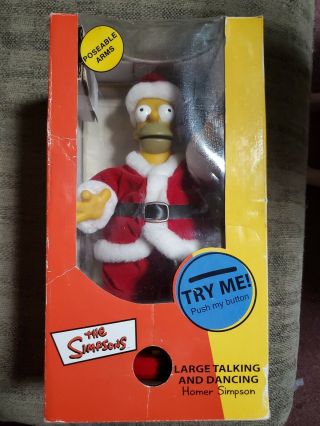 The Simpsons Christmas Large Talking And Dancing Homer Simpson As Santa