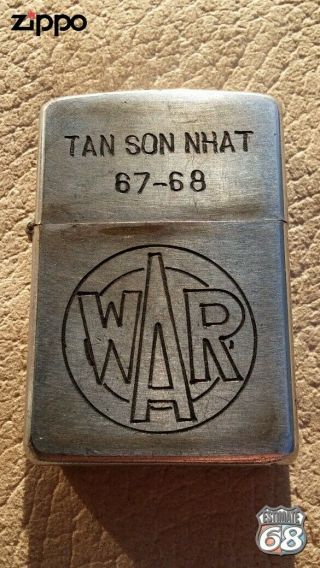 Vintage Zippo Petrol Lighter Vietnam War Tan Son Nhat 67 - 68