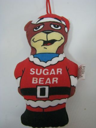 Vintage Musical Sugar Bear Christmas Ornament 1990 Kraft Foods Stuffed Plush