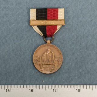 Ww Ii Usmc Us Marine Corps Asia Medal With Ribbon Vtg Dq