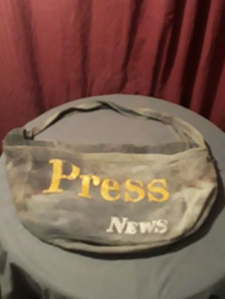 Vintage Canvas Newspaper Boy Delivery Bag Sack " Press News " Messenger Bag