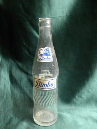 Vintage 10oz Soda Bottle Bimbo Soda M J Rodriguez Bottling Co.  Laredo Texas