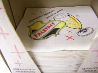 Vintage Falstaff Box Of Napkins 1950s About 1/3 Full
