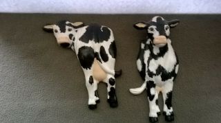 2 Black And White Cow Wall Hangings,  Ceramic.  Great Cond.