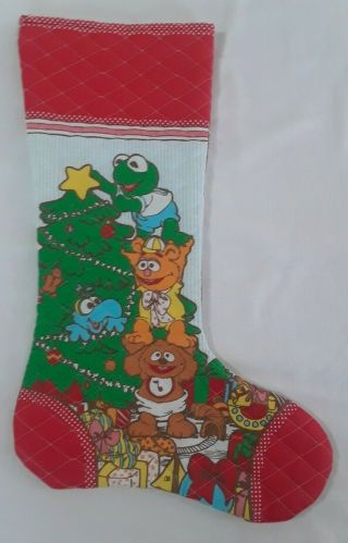 Vintage Muppet Babies 17 " Christmas Stocking Kermit The Frog Gonzo Fozzie Bear