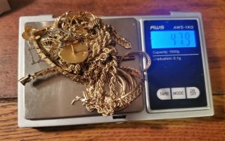 47.  9 Grams 14k Solid Gold Vintage Jewelry For Wear Or Scrap