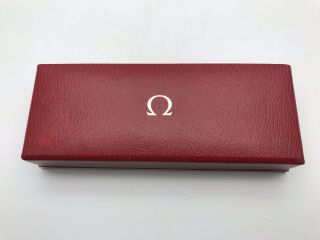 Vintage Omega Watch Box Leather Red Box Made In Switzerland
