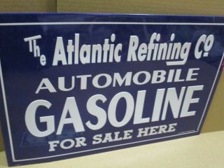 ATLANTIC REFINING - - - Automobile Gasoline - - HERE - - Big Gas & Oil SIGN 2