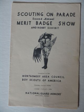 Montgomery Area Council - 1936 Scouting On Parade Merit Badge Show - Info Sheet