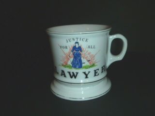 Vintage Lawyer Occupational Shaving Mug - Justice For All - Coffee Mug - Attorney