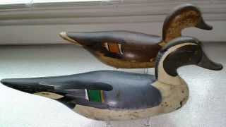 Signed R.  Madison Mitchell Pintails 1954 Decoy Pair,  E/c