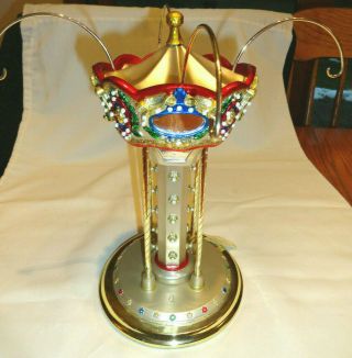 Waterford Holiday Heirloom Carousel Ornament Stand W/ Tag - Holds 4 Ornaments