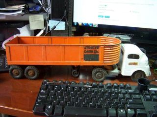 Vintage Structo Grain Company Pressed Steel Toy Truck Cab And Trailer 21 "