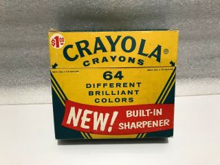 Vintage Binney & Smith Crayola Box Of 64 Crayons Indian Red & Others