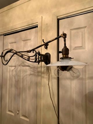 Vintage Antique Industrial Faries Brass Lamp Light Oc White Era