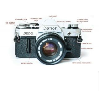 Vintage Canon Ae - 1 35mm Film Camera