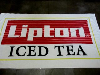 Vintage Iconic Advertising Beach Towel Lipton Iced Tea Big Made In Usa