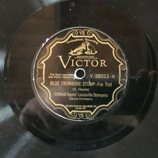 Clifford Hayes Louisville Stompers Blue Trombone Stomp Victor V - 38011 78rpm V