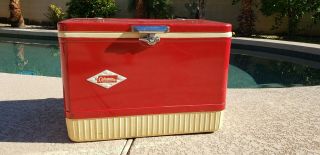 Vintage Coleman Diamond Label Red Snow Lite Cooler