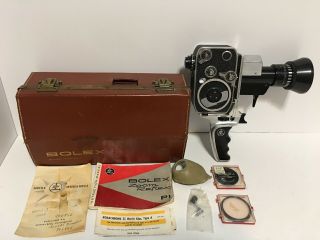Bolex P1 Zoom Reflex Switzerland Vintage Movie Camera W/case &