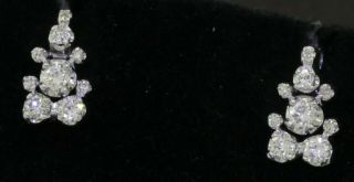 Vintage Platinum Elegant 1.  56ct Vs2/g Diamond Cluster Drop Earrings
