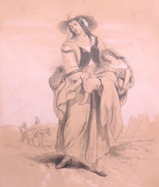 France,  1870: The Italian Peasant Woman And Her Sleeping Daughter