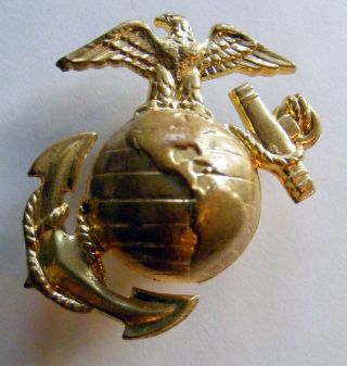 Wwii Usmc Marine Corps Ega Dress Visor Cap Insignia Enlisted