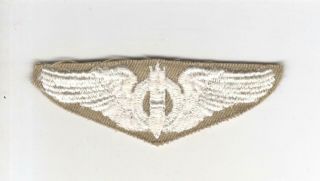 Ww 2 Us Army Air Force Cloth Bombardier 3 " Wings Patch Inv P364