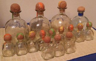 Empty Patrone Glass Bottles With Corked Stoppers 12 Small 4 Large Tinctures Lqqk