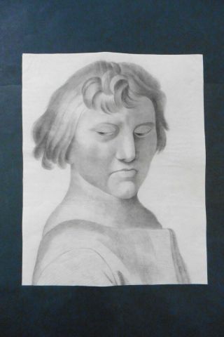 French Romantic School 19thc - Portrait Of A Man - Charcoal Drawing