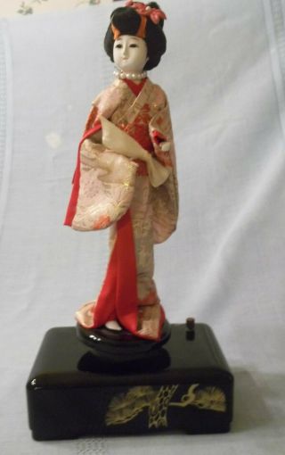 Japanese Geisha Girl Music Box Rotating Figure
