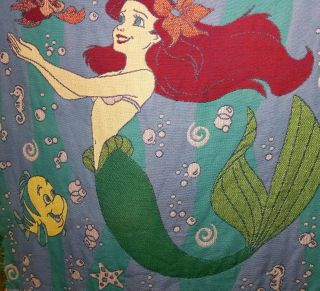 Vintage Disney Ariel Mermaid Princess Throw Blanket 60 X 52 Beacon Fringe 90s