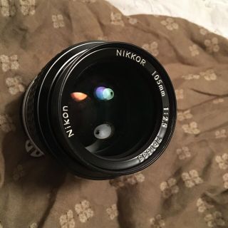 Vintage NIKON NIKKOR 105mm F/2.  5 1:2.  5 MF Lens For F Mount Film Camera Near 2