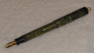 Sheaffer 5 - 30 Flat Top Fountain Pen,  C.  1928,  Jade Green,  Ring Top