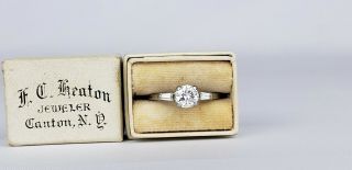 Vintage Platinum Natural Diamond Engagement Ring 1.  09ctw Si1 G Color