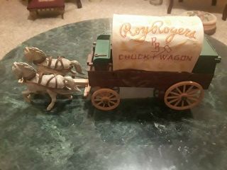 Ideal Roy Rogers Chuck Wagon W 2 Horses C.  1950 