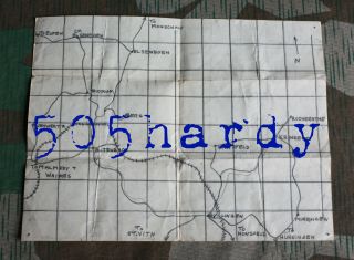 Wwii Us Gi Map - 1st Infantry Division Hand Drawn Map Belgium Malmedy St.  Vith