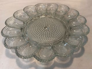 Vintage Indiana Glass Hobnail - Clear 11 1/4 " Deviled Egg Plate