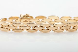 Vintage 1970s Tiffany & Co Signed 14k Yellow Gold Fancy Link Bracelet 20g