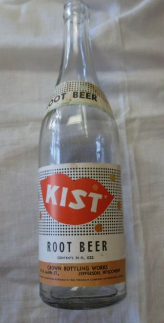 Kist Soda Bottle Paper Label Root Beer 24 Oz Jefferson Wi