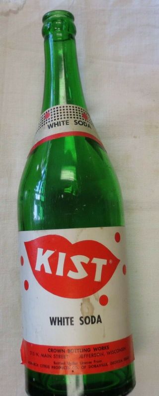 Kist Soda Bottle Paper Label White Soda 24 Oz Jefferson Wi