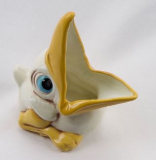 Vintage Porcelain Stork Figurine - Clay Creations - Handmade Early 1980 