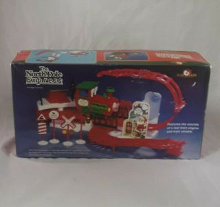 Kurt S Adler Santas World North Pole Express Train Christmas Plastic Set